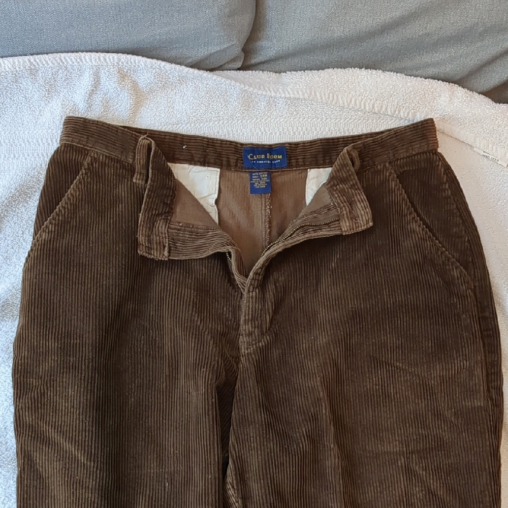 Club Room by Charter Club (Macy's )Brown, wide wale Corduroy Men's Pants. 34x30